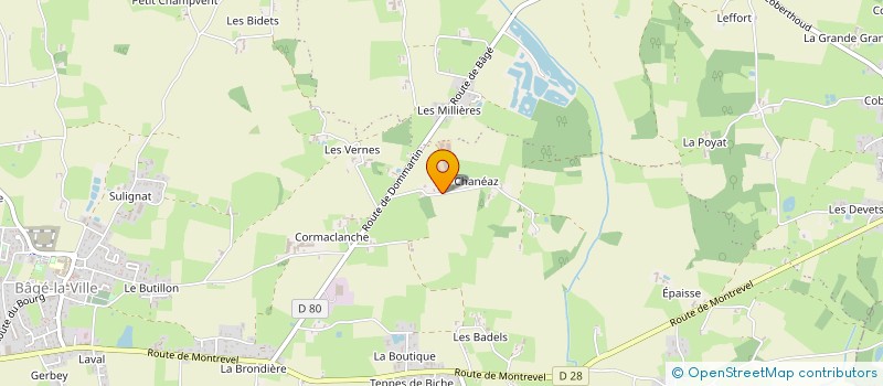 localisation de l'entreprise GROUPEMENT AGRICOLE D'EXPLOITATION EN COMMUN RECONNU DE LA CHANEAZ à BAGE-DOMMARTIN
