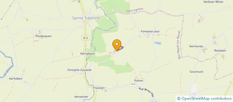 localisation de l'entreprise GROUPEMENT AGRICOLE D'EXPLOITATION EN COMMUN RECONNU DE MELLIONNEC à BON REPOS SUR BLAVET