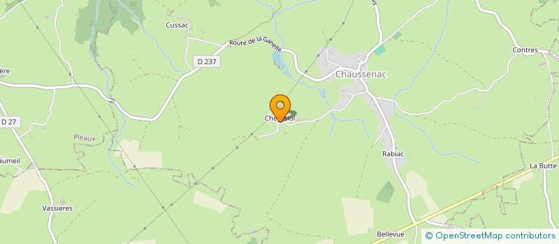 localisation de l'entreprise GROUPEMENT AGRICOLE D'EXPLOITATION EN COMMUN RECONNU DES FRENES à CHAUSSENAC