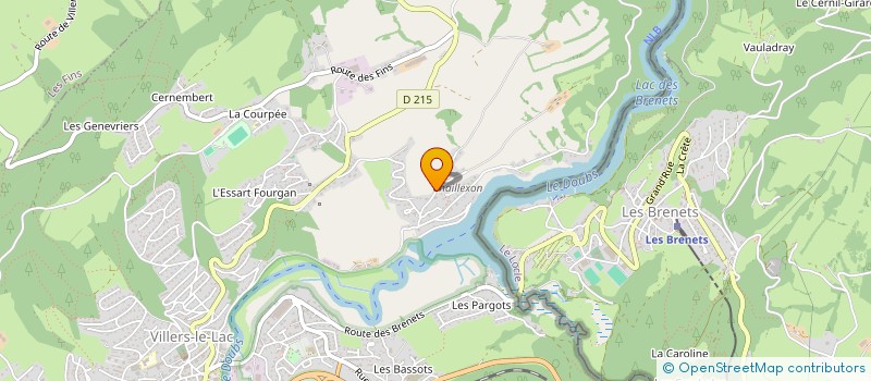 localisation de l'entreprise GROUPEMENT AGRICOLE D'EXPLOITATION EN COMMUN RECONNU DES POMMIERS  VILLERS-LE-LAC