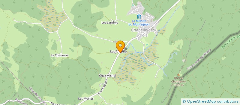 localisation de l'entreprise GROUPEMENT AGRICOLE D'EXPLOITATION EN COMMUN RECONNU DES PRES HAUTS à CHAPELLE-DES-BOIS