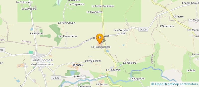 localisation de l'entreprise GROUPEMENT AGRICOLE D'EXPLOITATION EN COMMUN RECONNU DES ROSSIGNOLS  ST THOMAS DE COURCERIERS