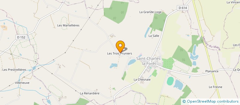 localisation de l'entreprise GROUPEMENT AGRICOLE D'EXPLOITATION EN COMMUN RECONNU DES TROIS PRUNIERS à SAINT-CHARLES-LA-FORET