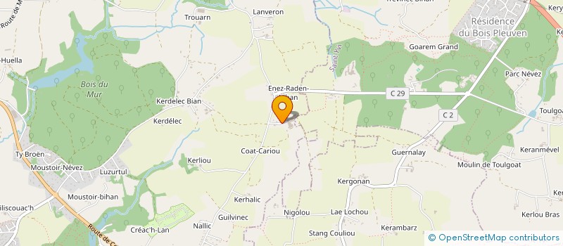 localisation de l'entreprise GROUPEMENT AGRICOLE D'EXPLOITATION EN COMMUN RECONNU ENEZ RADEN à SAINT-EVARZEC