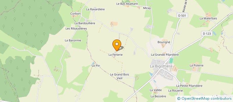 localisation de l'entreprise GROUPEMENT AGRICOLE D'EXPLOITATION EN COMMUN RECONNU FENERIE BOURIGNE à LA BIGOTTIERE