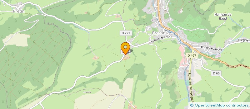 localisation de l'entreprise GROUPEMENT AGRICOLE D'EXPLOITATION EN COMMUN RECONNU GRANGE CAVAROZ à BRACON