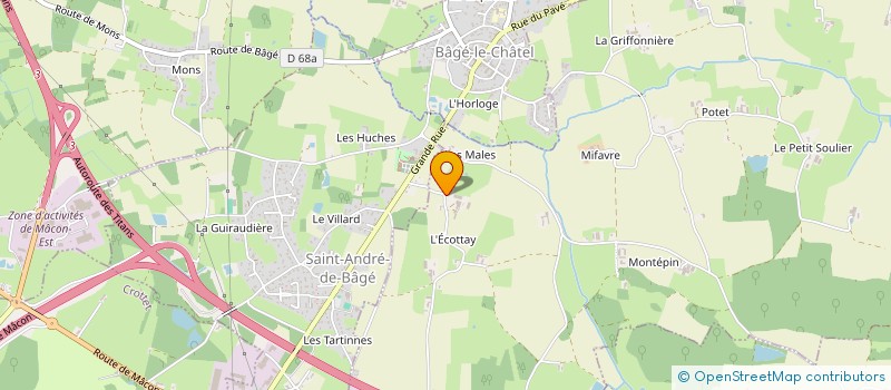 localisation de l'entreprise GROUPEMENT AGRICOLE D'EXPLOITATION EN COMMUN RECONNU GUICHARDON à BAGE-DOMMARTIN