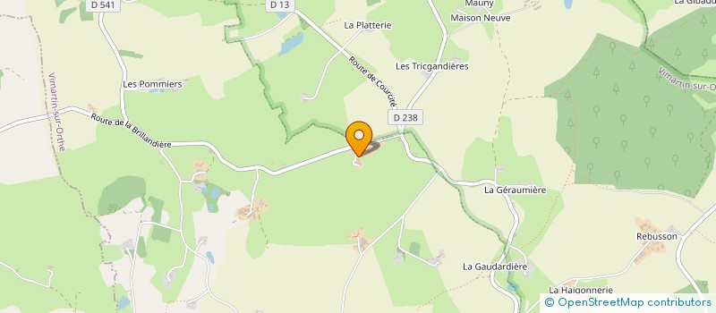 localisation de l'entreprise GROUPEMENT AGRICOLE D'EXPLOITATION EN COMMUN RECONNU GUITTET à VIMARTIN-SUR-ORTHE