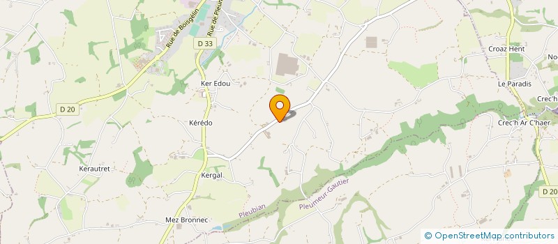 localisation de l'entreprise GROUPEMENT AGRICOLE D'EXPLOITATION EN COMMUN RECONNU KERMAREC-GUILLOU-LE BIDEAU  PLEUBIAN