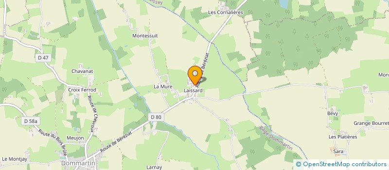 localisation de l'entreprise GROUPEMENT AGRICOLE D'EXPLOITATION EN COMMUN RECONNU LAISSARDIERES à BAGE-DOMMARTIN