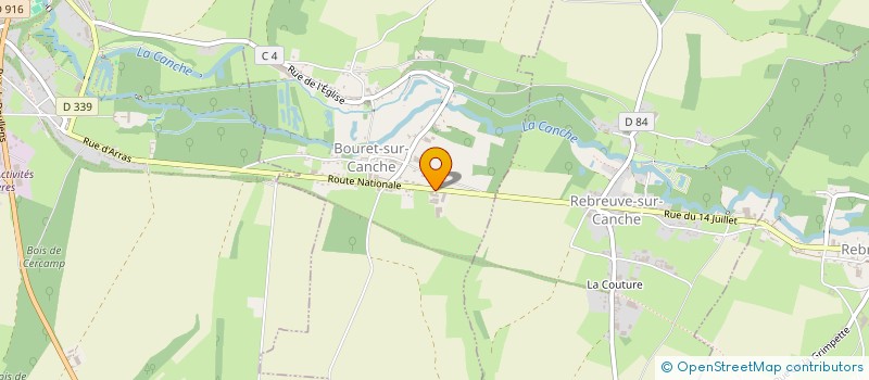 localisation de l'entreprise GROUPEMENT AGRICOLE D'EXPLOITATION EN COMMUN RECONNU LANCE  BOURET-SUR-CANCHE