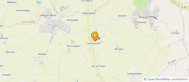 localisation de l'entreprise GROUPEMENT AGRICOLE D'EXPLOITATION EN COMMUN RECONNU LANNEUNVET à PLOUGAR