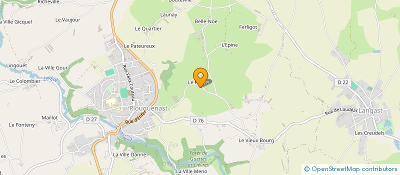 localisation de l'entreprise GROUPEMENT AGRICOLE D'EXPLOITATION EN COMMUN RECONNU LE FEUVRE-DIVOURON à PLOEUC-L'HERMITAGE
