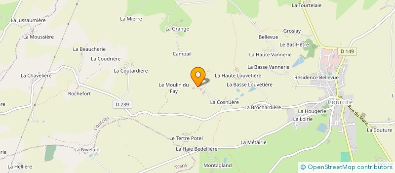 localisation de l'entreprise GROUPEMENT AGRICOLE D'EXPLOITATION EN COMMUN RECONNU PEAN à COURCITE