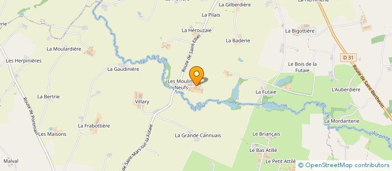 localisation de l'entreprise GROUPEMENT AGRICOLE D EXPLOITATION EN COMMUN VOLAILLES DU NORD MAYENNE à ST MARS SUR LA FUTAIE
