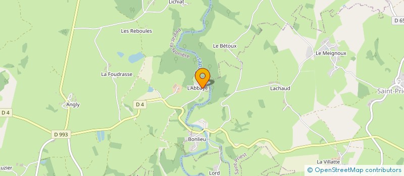 localisation de l'entreprise GROUPEMENT AGRICOLE FONCIER DE L'ABBAYE DE BONLIEU  PEYRAT-LA-NONIERE