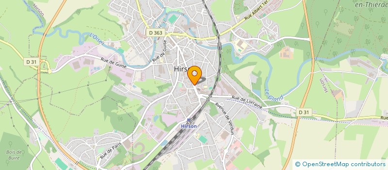localisation de l'entreprise GROUPEMENT APPROV ELEVAGE REGION HIRSON  HIRSON