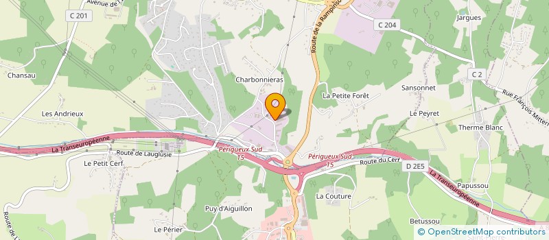 localisation de l'entreprise GROUPEMENT AVICOLE PERIGORD SUD-OUEST, DESIGNEE SOUS LES INITIALES : GAPSO à COULOUNIEIX-CHAMIERS