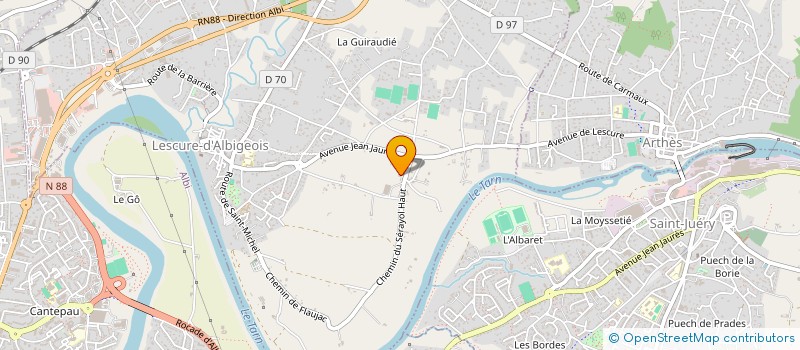 localisation de l'entreprise GROUPEMENT D'AGRICULTEURS BIOLOGIQUES DU TARN  LESCURE-D'ALBIGEOIS