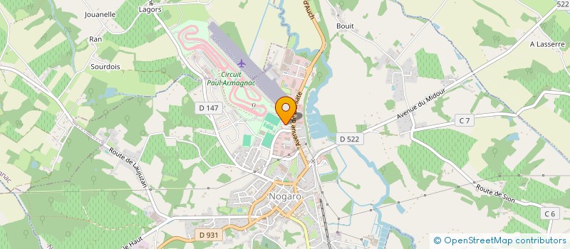 localisation de l'entreprise GROUPEMENT D EMPLOYEUR DE TENNIS DU BAS ARMAGNAC  NOGARO