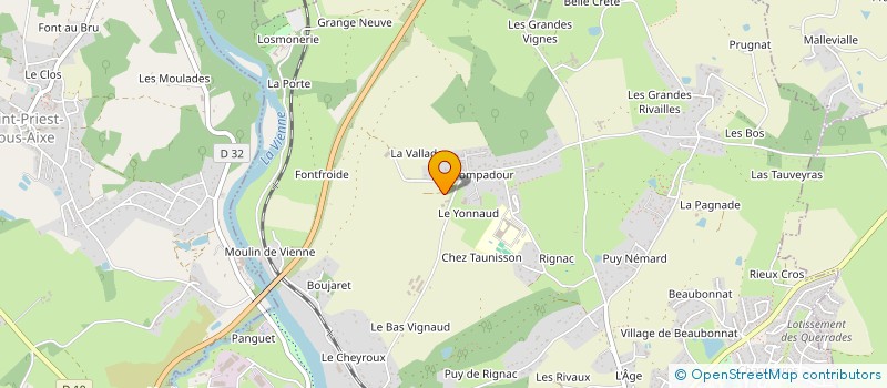 localisation de l'entreprise GROUPEMENT D'EMPLOYEUR VALLEE DE LA VIENNE  AIXE-SUR-VIENNE