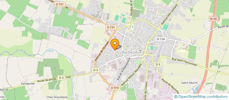 localisation de l'entreprise GROUPEMENT D EMPLOYEURS BOIS SERVICES  BARBEZIEUX-SAINT-HILAIRE