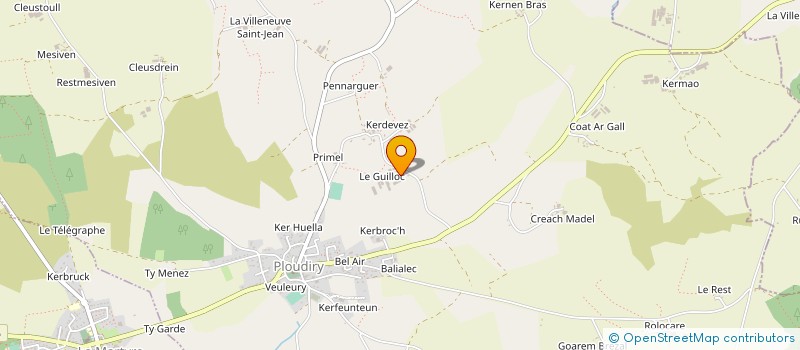 localisation de l'entreprise GROUPEMENT D'EMPLOYEURS CROGUENNEC LE VERGE à PLOUDIRY