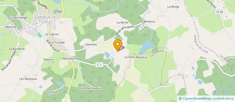 localisation de l'entreprise GROUPEMENT D'EMPLOYEURS NARDOT ET FILS à LADIGNAC-LE-LONG
