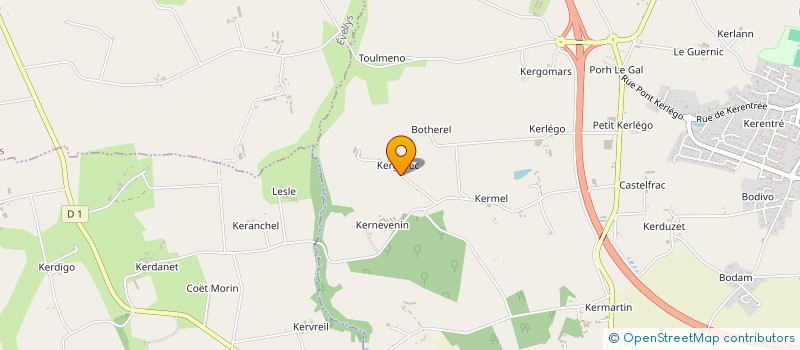 localisation de l'entreprise GROUPEMENT D'EXPLOITATION EN COMMUN LA FERME DE KERGOREC à MOREAC