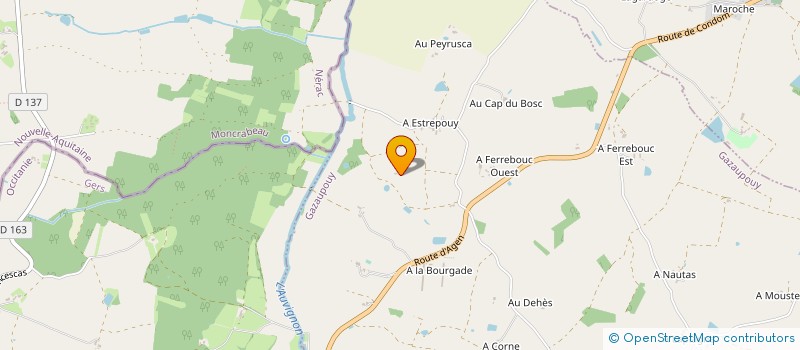 localisation de l'entreprise GROUPEMENT D'EXPLOITATION EN COMMUN RECONNU AU PETIT SAU  GAZAUPOUY