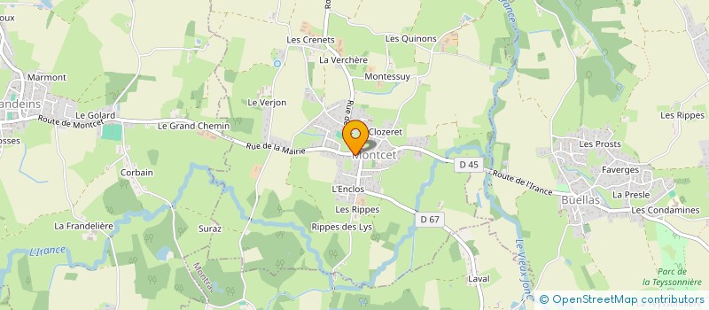 localisation de l'entreprise GROUPEMENT D'INTERET CYNEGETIQUE BRESSE SUD à MONTCET