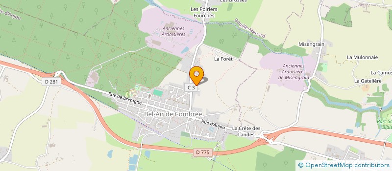 localisation de l'entreprise GROUPEMENT D'INTERET CYNEGETIQUE DU VAL-D'ARAIZE à OMBREE D'ANJOU