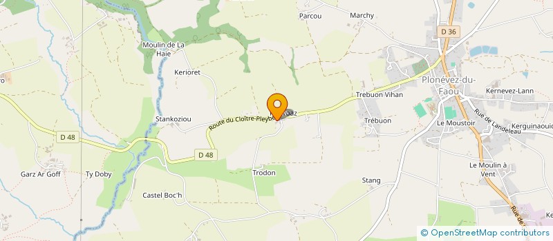 localisation de l'entreprise GROUPEMENT DE CLUBS DE JEUNES ENTR'ARE DU DE PLONEVEZ DU FAOU  PLONEVEZ-DU-FAOU