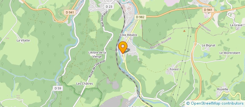 localisation de l'entreprise GROUPEMENT DE COOPERATION SANITAIRE D'AUBUSSON à MOUTIER-ROZEILLE