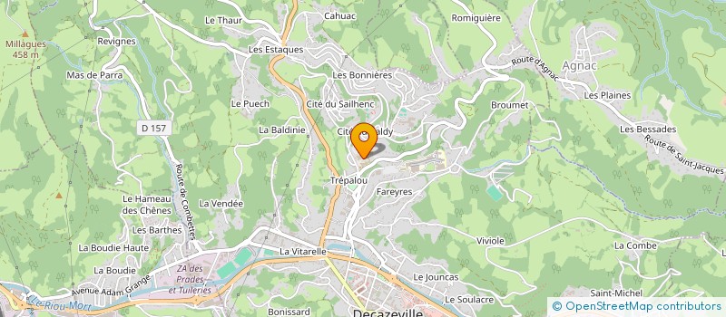 localisation de l'entreprise GROUPEMENT DE COOPERATION SANITAIRE DE SPECIALITES MEDICALES DE DECAZEVILLE  DECAZEVILLE