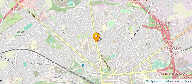 localisation de l'entreprise GROUPEMENT DE COOPERATION SANITAIRE HOSPITALO-UNIVERSITAIRE DE L'ARTOIS  LENS