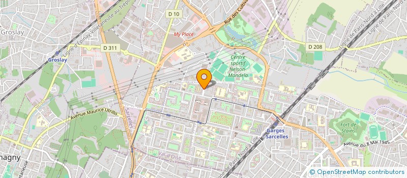 localisation de l'entreprise GROUPEMENT DE COOPERATION SANITAIRE RISSSA RECHERCHE & INNOVATIONS SANTE SARCELLES  SARCELLES