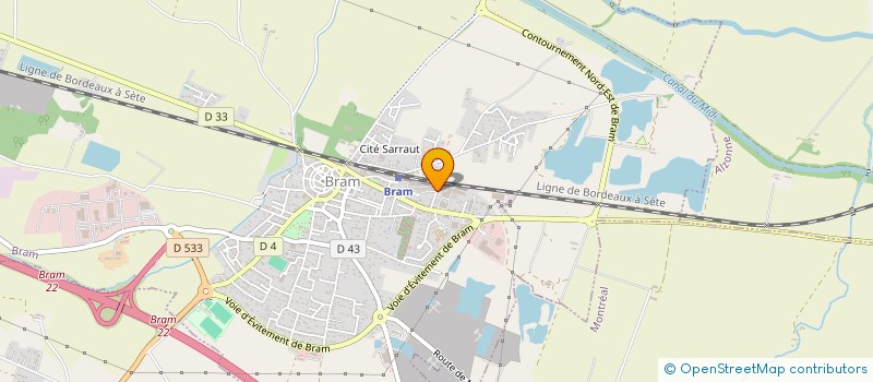 localisation de l'entreprise GROUPEMENT DE DEFENSE SANITAIRE DE L'AUDE  BRAM