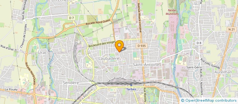 localisation de l'entreprise GROUPEMENT DE L'AGRICULTURE BIOLOGIQUE DES HAUTES PYRENEES  TARBES