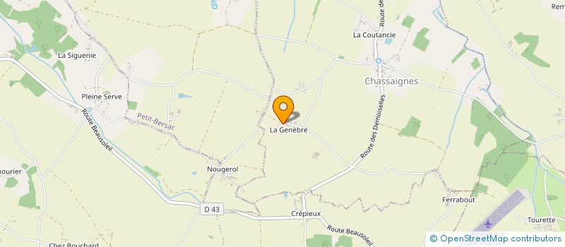 localisation de l'entreprise GROUPEMENT DE PROPRIETAIRES ET CHASSEURS DE BOURG DU BOST  CHASSAIGNES