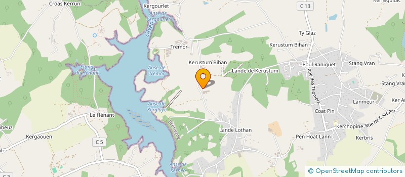 localisation de l'entreprise GROUPEMENT DES CHASSEURS DE KERGLAYE  RIEC-SUR-BELON