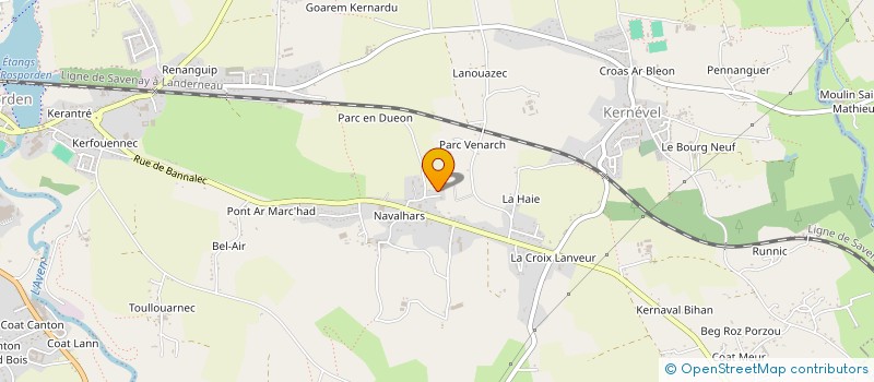 localisation de l'entreprise GROUPEMENT DES CHASSEURS DE KERNEVEL  ROSPORDEN