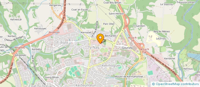 localisation de l'entreprise GROUPEMENT DES LIEUTENANTS DE LOUVETERIE DU FINISTERE à QUIMPER