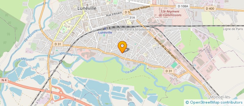 localisation de l'entreprise GROUPEMENT DES SOCIETES MILITAIRES ET PATRIOTIQUES DU LUNEVILLOIS  LUNEVILLE