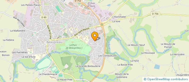 localisation de l'entreprise GROUPEMENT EMPLOYEURS GE JUDOS CLUBS BEAUPREAU JALLAIS  BEAUPREAU-EN-MAUGES