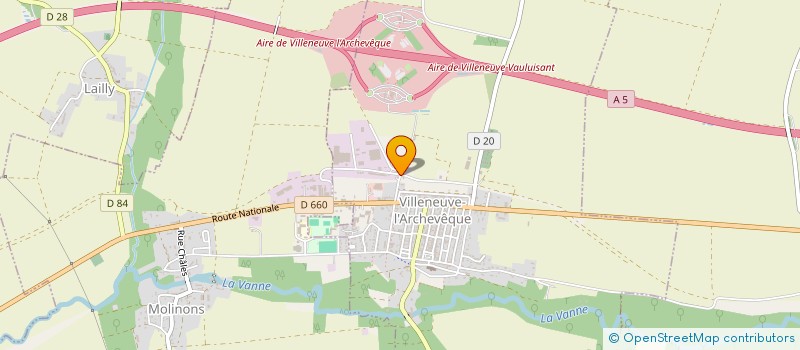 localisation de l'entreprise GROUPEMENT ETUDES REALIS.INDUSTRIELLES  VILLENEUVE-L'ARCHEVEQUE