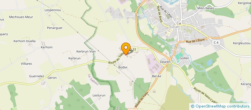 localisation de l'entreprise GROUPEMENT FONCIER AGRICOLE DE BODIVY  SIZUN