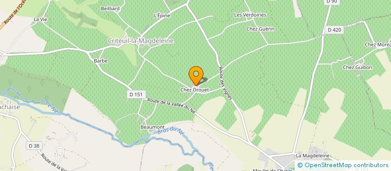localisation de l'entreprise GROUPEMENT FONCIER AGRICOLE DE CHEZ DROUET à CRITEUIL-LA-MAGDELEINE