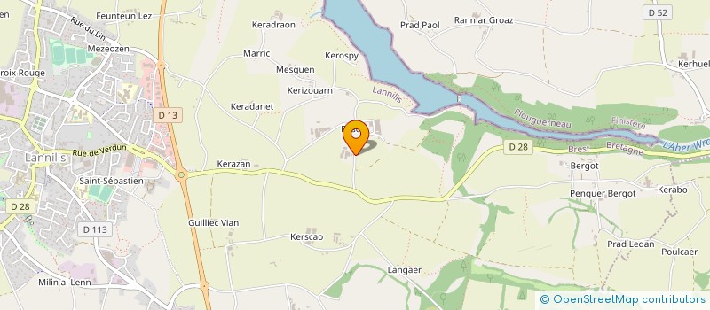 localisation de l'entreprise GROUPEMENT FONCIER AGRICOLE DE LA VALLEE DES ABERS  LANNILIS