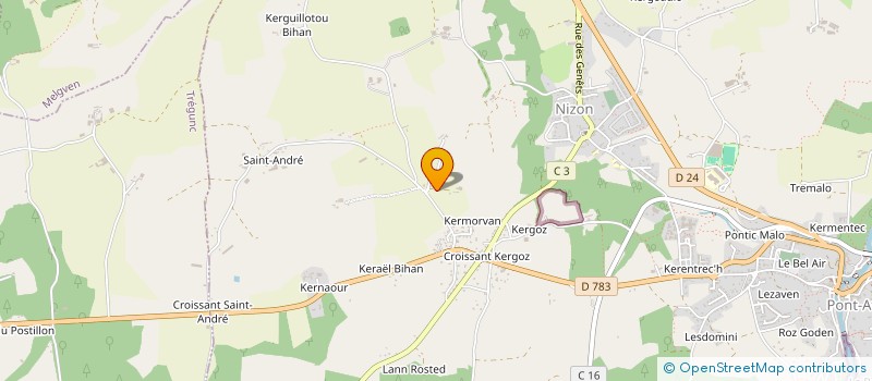 localisation de l'entreprise GROUPEMENT FONCIER AGRICOLE DE PARKAD VRAS  PONT-AVEN